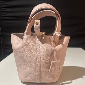 Women’s Elegant Pink Leather Tote Bag